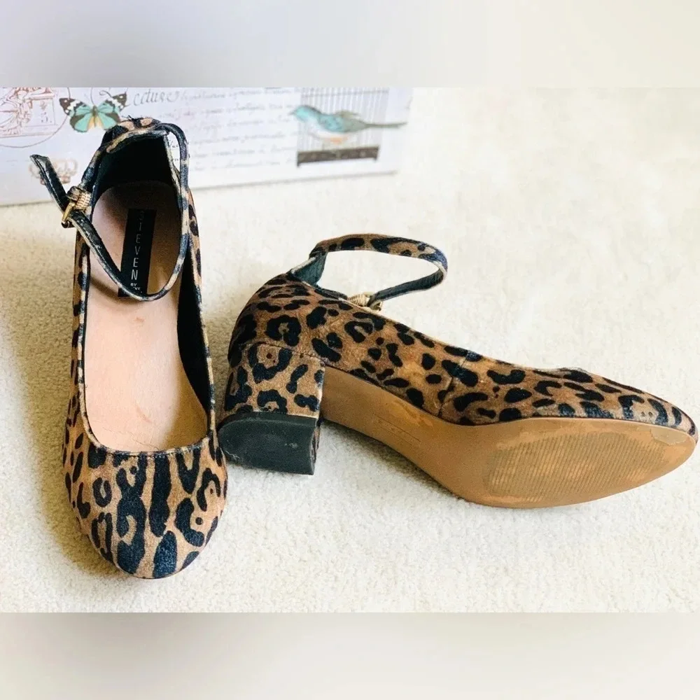 Steven by Steve Madden Vassie Ankle Pump, Animal Prints, 8.5